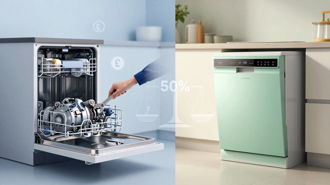 Conceptual comparison of repairing vs replacing appliance