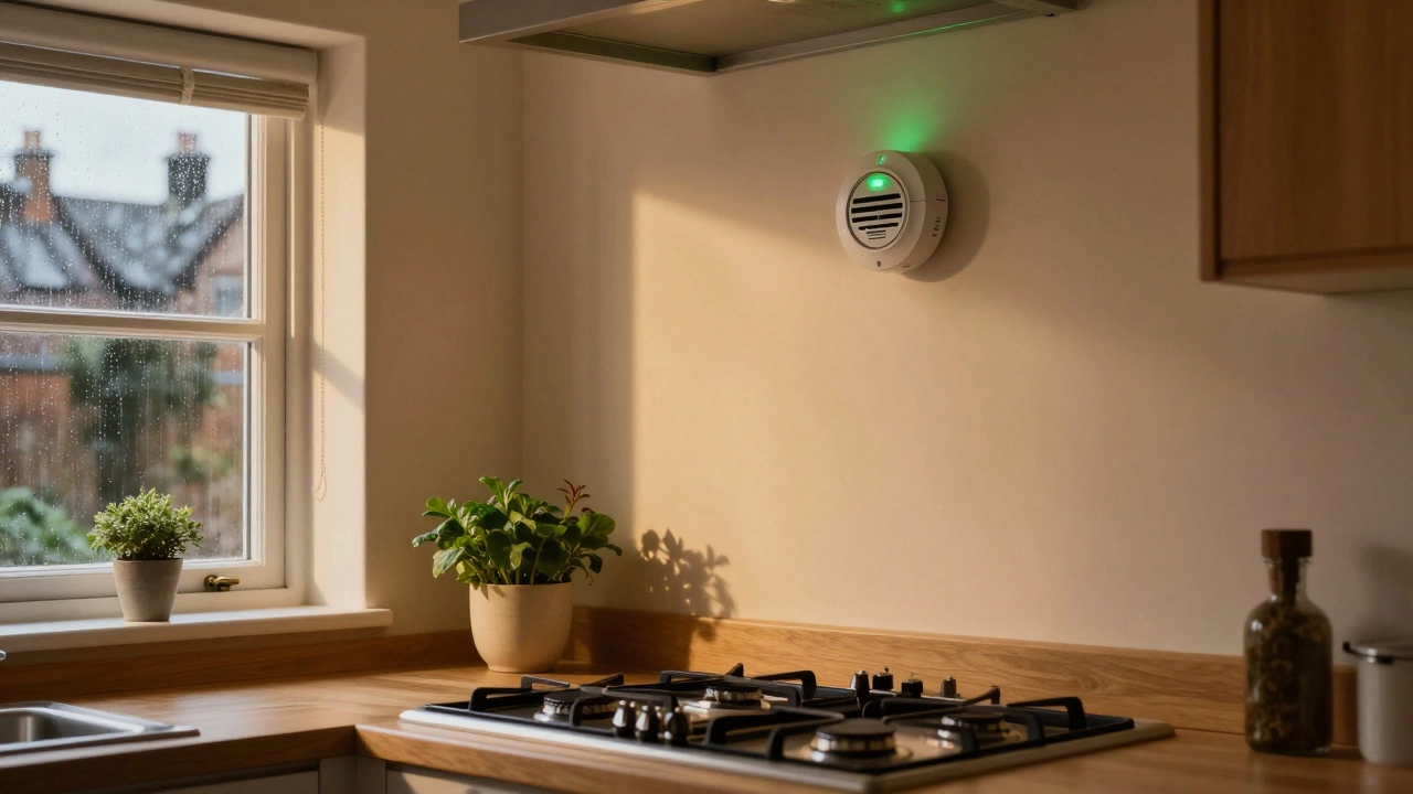 Safe kitchen with working carbon monoxide detector