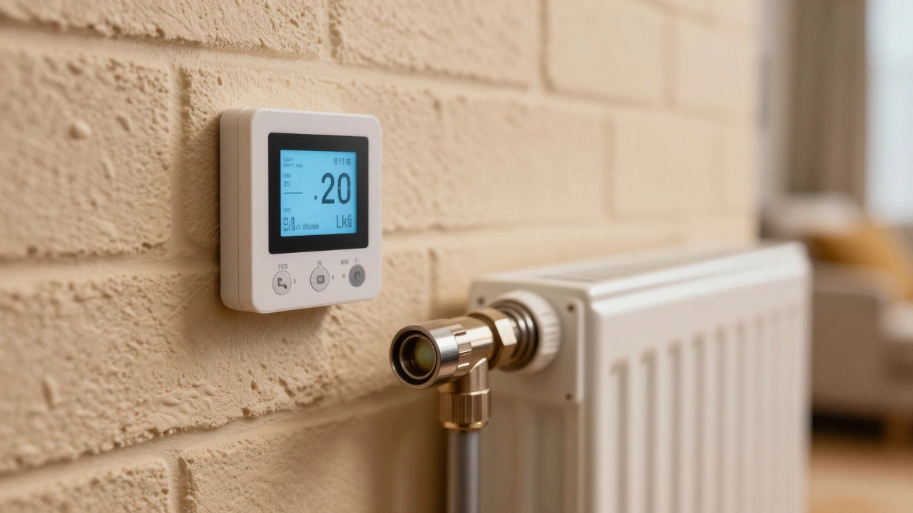 Smart thermostat and magnetic filter on a home heating system