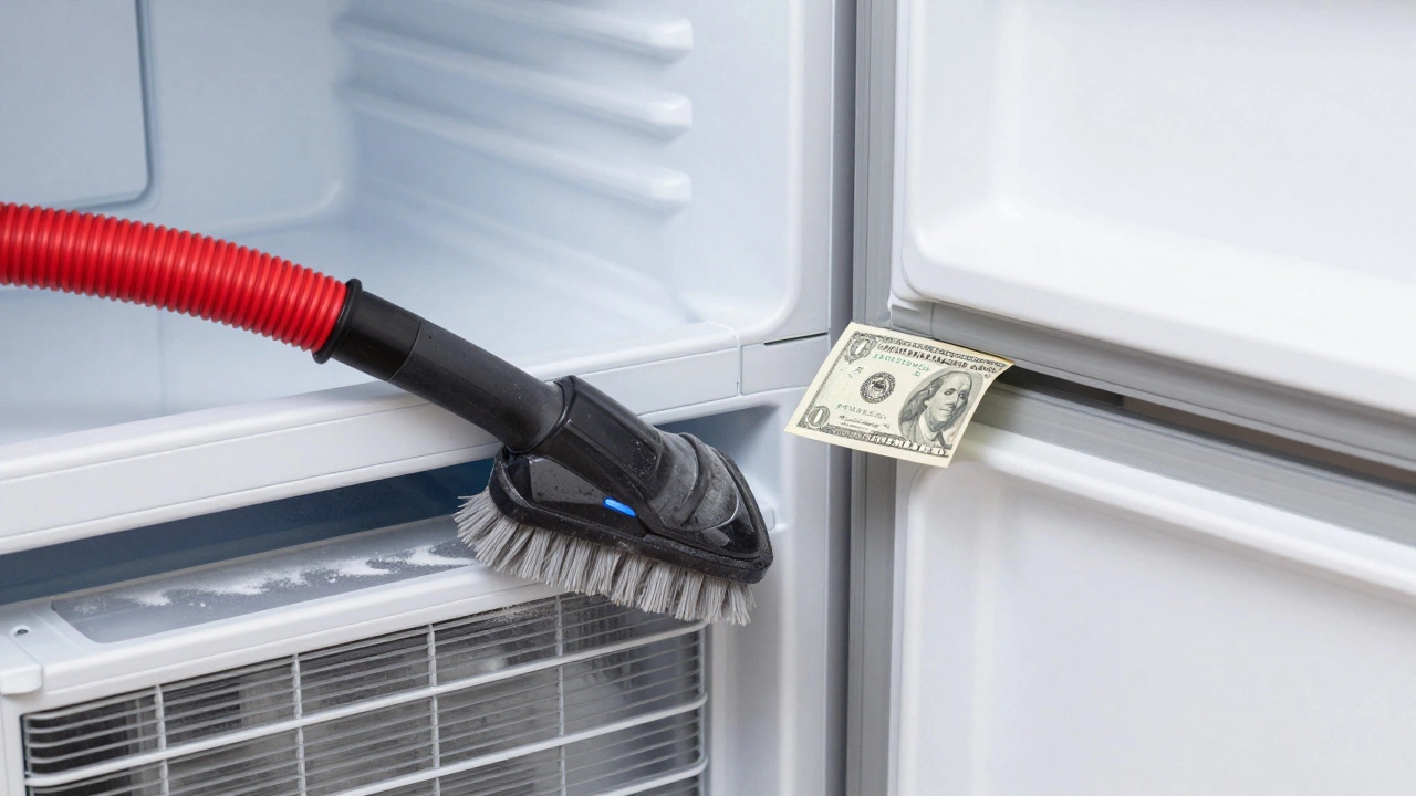 Vacuum cleaning condenser coils and checking door seals