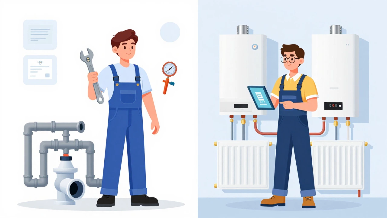 Comparison of general plumber vs heating engineer roles