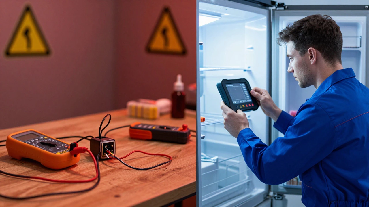 Split image contrasting dangerous DIY repairs with pro service