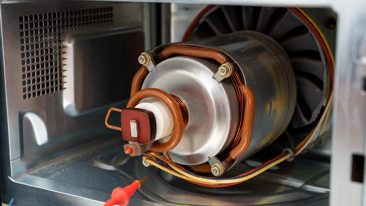 Internal microwave parts including magnetron and diode